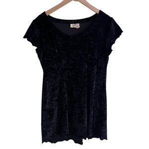 Black crushed velvet babydoll shift dress Victoria's Secret Gold Label